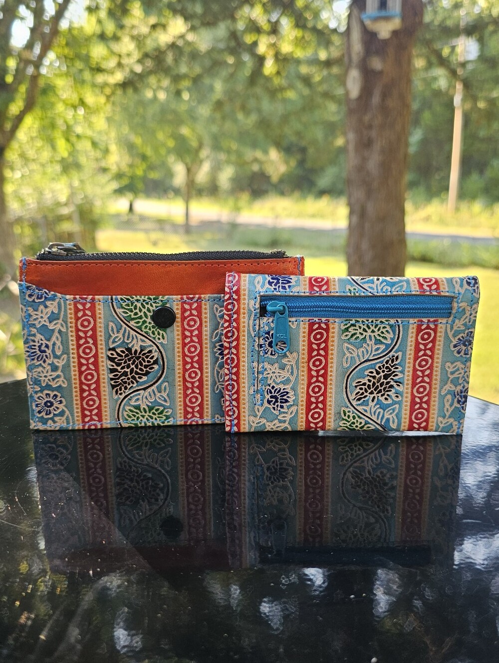 Vintage Hand-Painted Leather Coin Purses